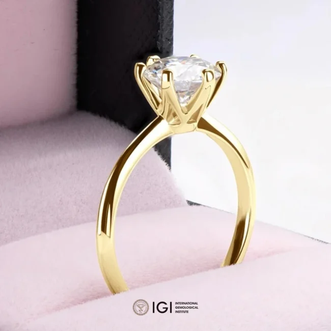 Radiant Solitaire 1ct/2ct/3ct Lab Diamond Ring 10k 18k Solid Gold| IGI Certified